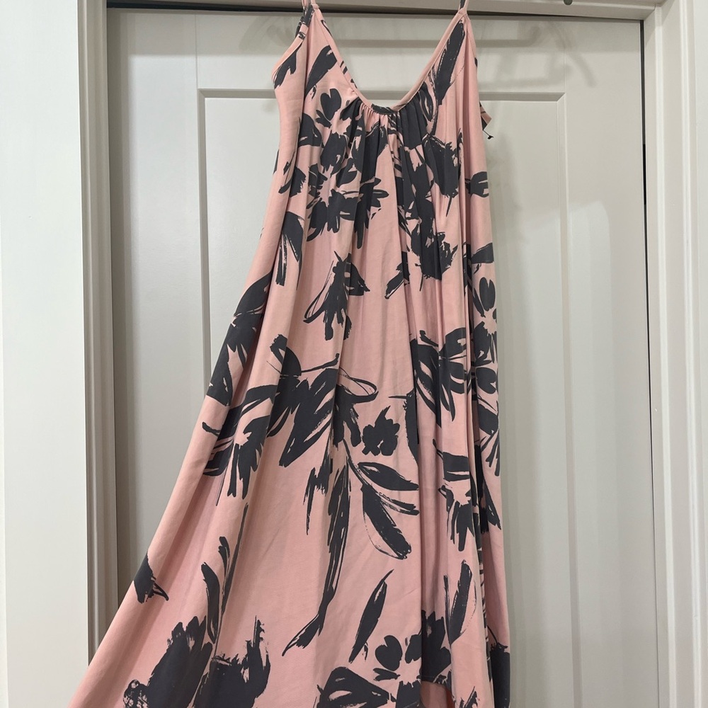 fab'rik Asymmetrical Dress in Pink and Black